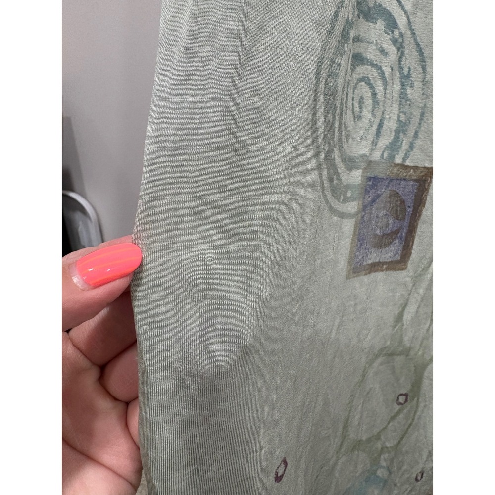 Bluefish Green Pull On Hand Printed Pants Artsy Art To Wear Size 0 Vintage - Picture 7 of 15